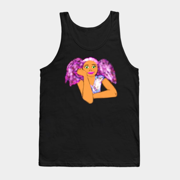 Magical rainbow haired girl Tank Top by Artonmytee